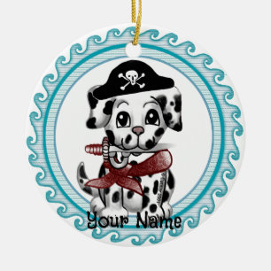 Ornamento De Cerâmica Pirata Cachorrinho 