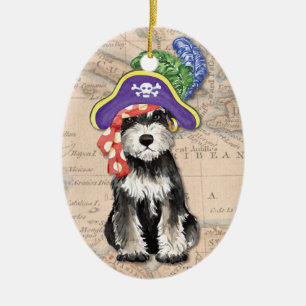 Ornamento De Cerâmica Pirata do Schnauzer diminuto