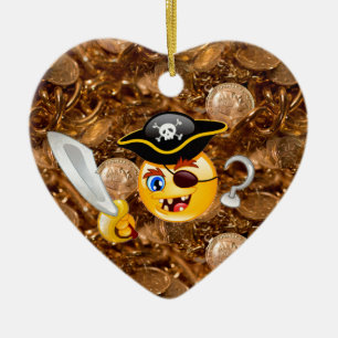 Ornamento De Cerâmica pirata do tesouro emoji