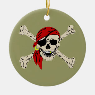 Ornamento De Cerâmica Pirate Jolly Roger