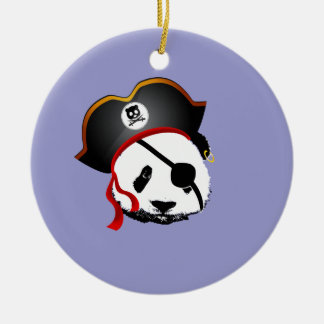 Ornamento De Cerâmica Pirate Panda