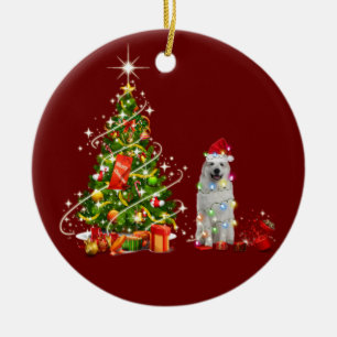 Ornamento De Cerâmica Pirenéus Excelentes Com O Natal Da Vara