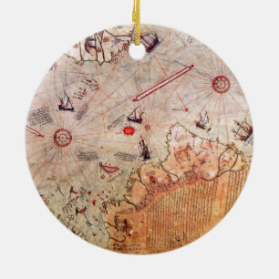 Ornamento De Cerâmica piri reis antiga história do mapa misterioso Anta