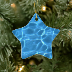 Ornamento De Cerâmica Piscina Azul Aqua