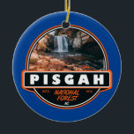 Ornamento De Cerâmica Pisgah National Forest North Carolina Emblem<br><div class="desc">Trabalho de arte de vetor de Pisgah. É uma Floresta Nacional nas Montanhas Appalachian,  no oeste da Carolina do Norte.</div>