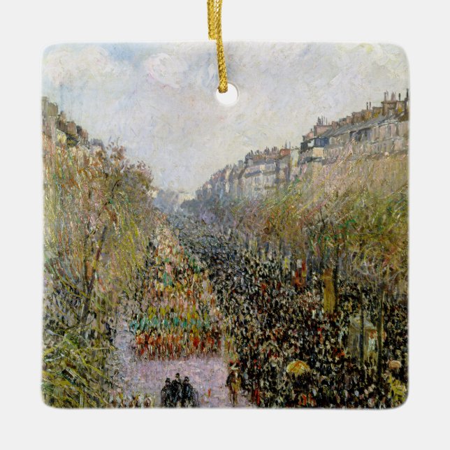 Ornamento De Cerâmica Pissarro - Boulevard Montmartre, Mardi Gras (Frente)