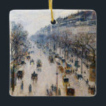 Ornamento De Cerâmica Pissarro - Boulevard Montmartre, Winter Morning<br><div class="desc">Boulevard Montmartre em uma Manhã de inverno / Boulevard Montmartre un matin d'hiver - Camille Pissarro,  1897</div>