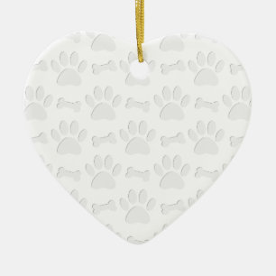 Ornamento De Cerâmica Pistas E Padrões De Cachorro Cortados De Papel