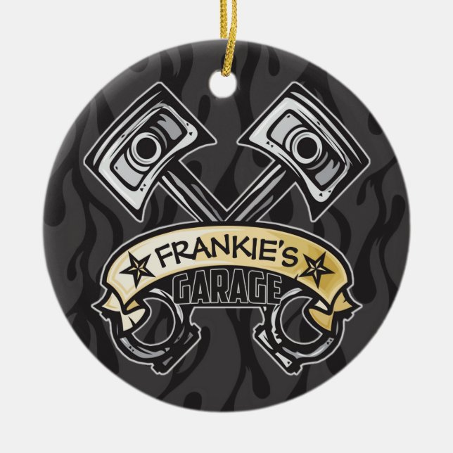 Ornamento De Cerâmica Pistões de Rod Quente Fantasmas Chama Chamas Perso (Frente)