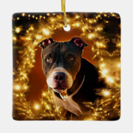 Ornamento De Cerâmica Pit Bull Natal