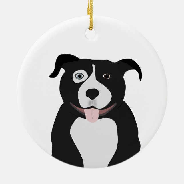 Ornamento De Cerâmica Pit Bull Ornament (Traseira)
