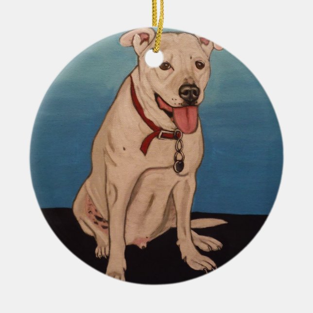 Ornamento De Cerâmica Pitbull (Frente)