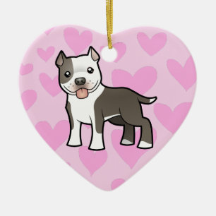 Ornamento De Cerâmica Pitbull/amor Staffordshire Terrier americano