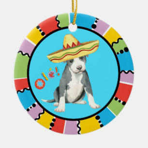 Ornamento De Cerâmica Pitbull Terrier da festa