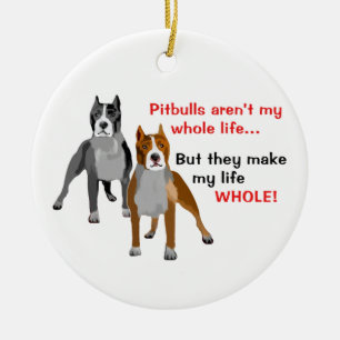 Ornamento De Cerâmica Pitbulls faz a vida inteira