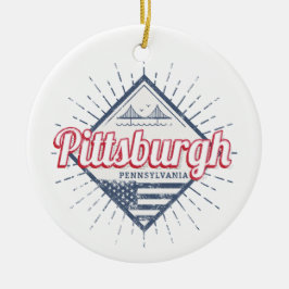 Ornamento De Cerâmica Pittsburgh Cidade Estados Unidos Pensilvânia EUA