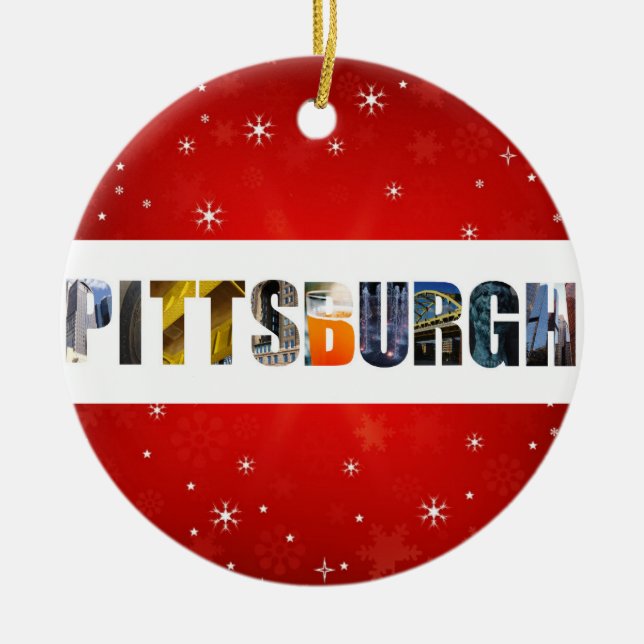 Ornamento De Cerâmica Pittsburgh Pensilvânia Viagem Fotografias Natal (Frente)