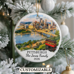 Ornamento De Cerâmica Pittsburgh Personalizado, Pensilvânia Personalizad