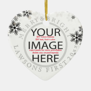 Ornamento De Cerâmica PixDezine nossas primeiras cores de natal/DIY