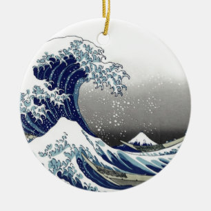 Ornamento De Cerâmica PixDezines Antigo, Grande Onda, Hokusai 葛飾北斎の神奈川沖浪