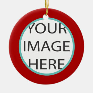 Ornamento De Cerâmica PixDezines DIY cores/quadros natal