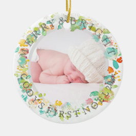 Ornamento De Cerâmica PixDezines jardim da sophie Foto / cores da moldur