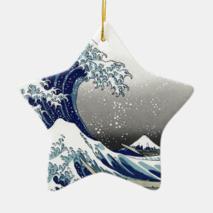 Ornamento De Cerâmica PixDezines Vintage, Grande Onda, Hokusai 葛飾北斎の神奈川沖