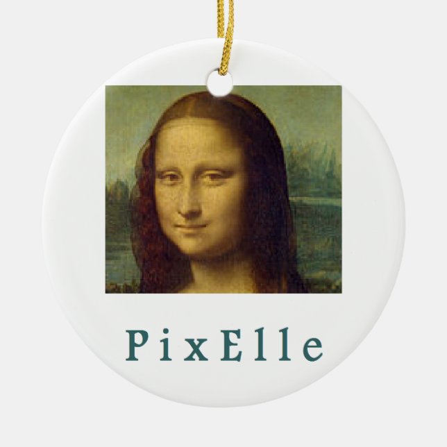 Ornamento De Cerâmica Pixelle femme (Frente)