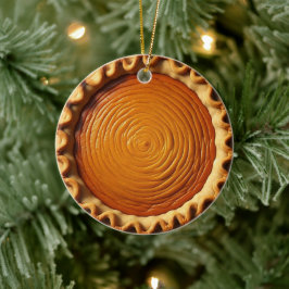 Ornamento De Cerâmica Pizza de Abóbora Personalizada no Natal