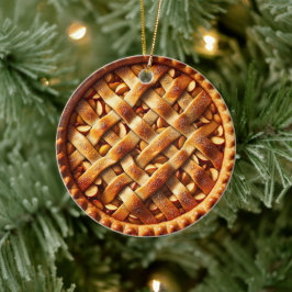 Ornamento De Cerâmica Pizza de Apple Personalizada Comida Natal