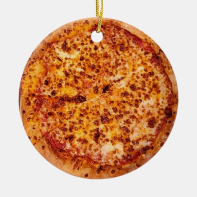 Ornamento De Cerâmica Pizza de Pepperoni para Queijo de Dish Profundo de (Frente)