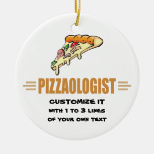 Ornamento De Cerâmica Pizza Engraçada