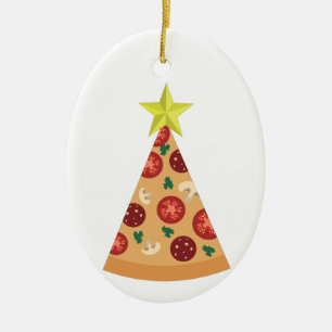 Ornamento De Cerâmica pizza feia árvore de natal engraçada