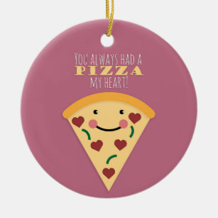 Ornamento De Cerâmica Pizza Meu Coração
