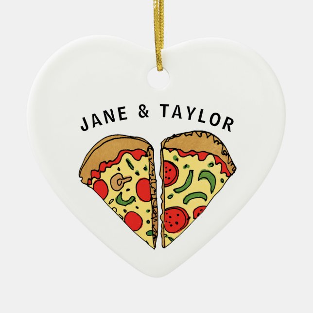 Ornamento De Cerâmica Pizza personalizada (Frente)