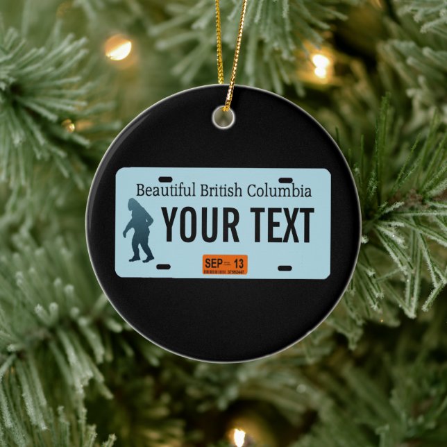 Ornamento De Cerâmica Placa de Licença Sasquatch da Colúmbia Britânica (Árvore)