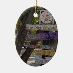 Ornamento De Cerâmica Placa de sinalização Rum Point Grand Cayman