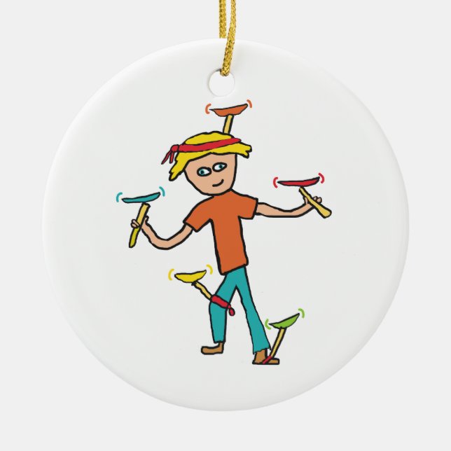 Ornamento De Cerâmica Placa girando (Frente)