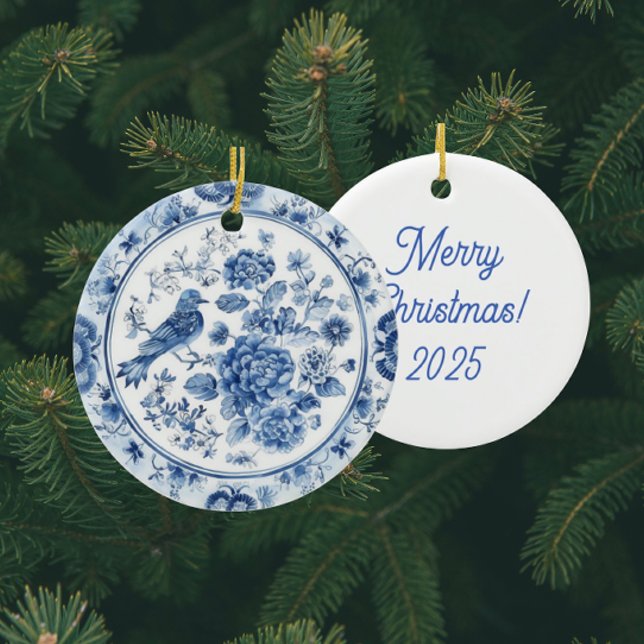 Ornamento De Cerâmica Placas de Chinoiserie Personalizadas (Personalize with your own message!)