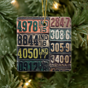 Ornamento De Cerâmica Placas de Licença Vintage