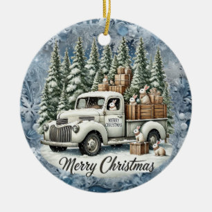 Ornamento De Cerâmica Placas de papel de paisagem de natais vintages exc