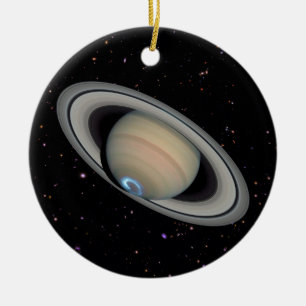 Ornamento De Cerâmica Planeta Saturno Starry Sky