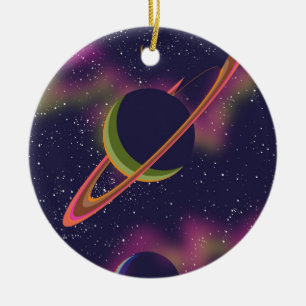 Ornamento De Cerâmica Planetas e estrelas