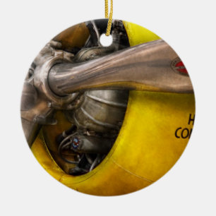 Ornamento De Cerâmica Plano - Piloto - Prop - Twin Wasp