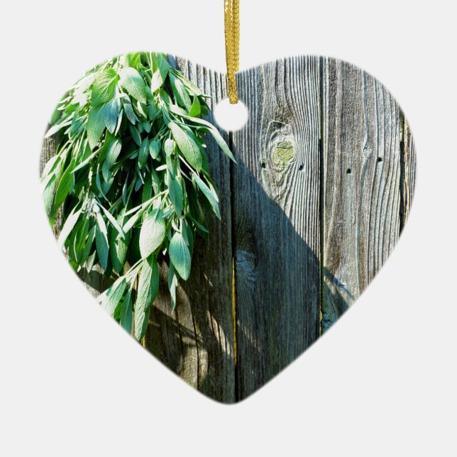 Ornamento De Cerâmica Plantas aromáticas verdes bovinas, madeiras em dif (Frente)