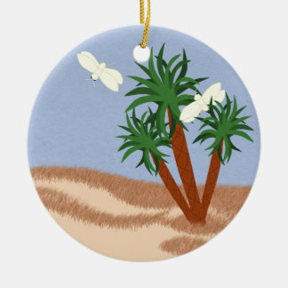 Ornamento De Cerâmica Plantas Yucca e Yucca Moths Whimsic Cartoon Art