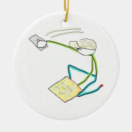 Ornamento De Cerâmica Plasterer Stickman