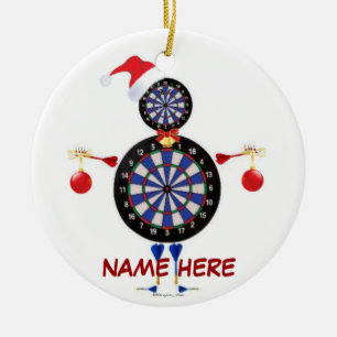 Ornamento De Cerâmica Player de dardo de Natal personalizado