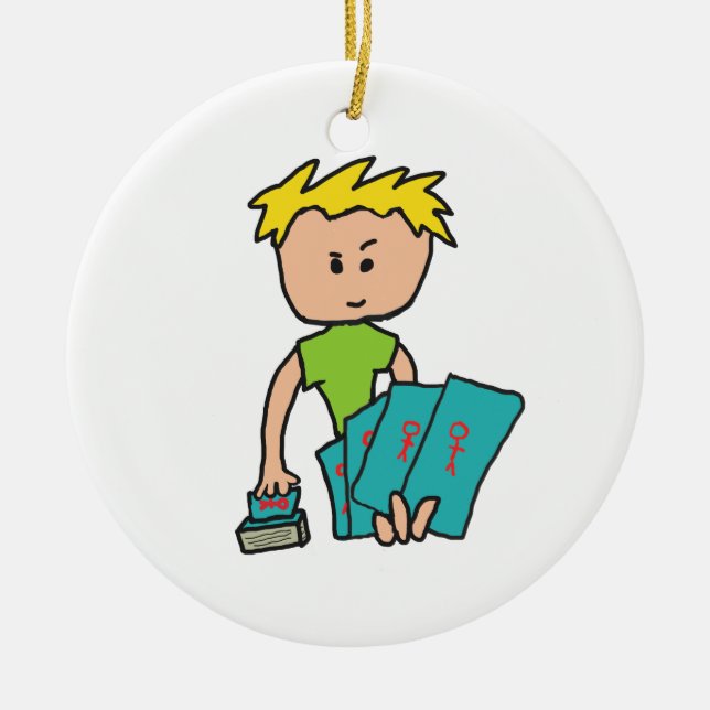 Ornamento De Cerâmica Player de placa (Frente)