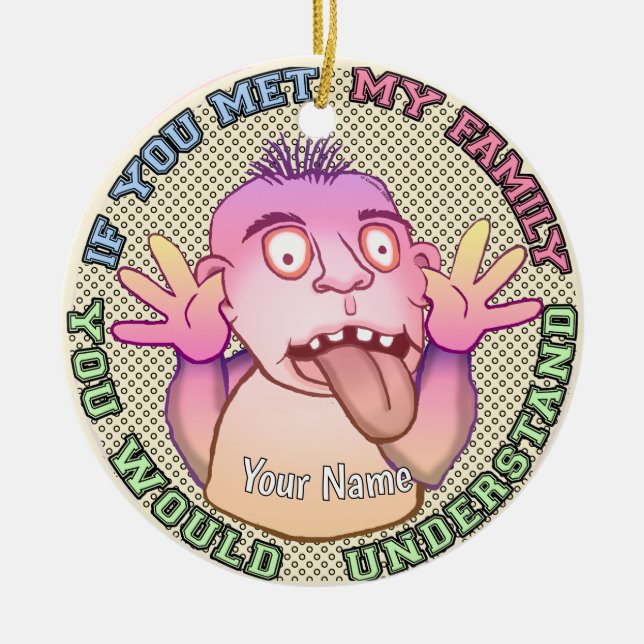 Ornamento De Cerâmica Playful family face (Frente)